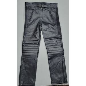 Top Gear 4 Star #1 Racing Black Leather Men's Motorcycle Riding Pants 34x30